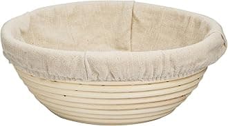 Agile-Shop 8.5 inch Round Banneton Brotform Bread Dough Proofing Rising Rattan Handmade Basket & Linen Liner Cloth