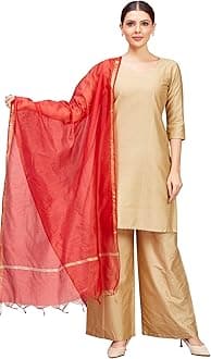 Studio Shringaar Women's Chanderi Silk Blend Handloom Dupatta (32" X 2.35 Meters)