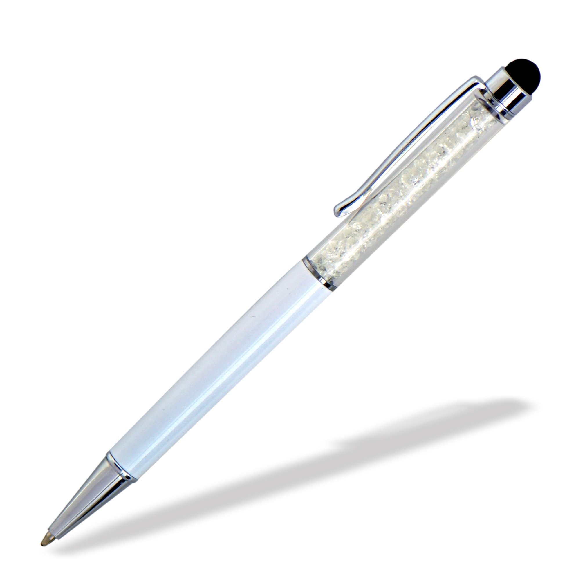 MeeCase Crystal Stylus Retractable Ballpoint Pen (White)