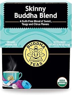 Buddha Teas Organic Skinny Buddha Blend - OU Kosher, USDA Organic, CCOF, 18 Bleach-Free Tea Bag