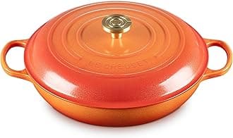 Enameled Cast Iron Signature Braiser 5 qt., Flamme Doree with Crucible Knob
