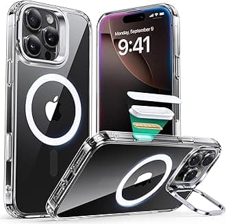 for iPhone 16 Pro Max Case, Camera Control, Compatible with MagSafe, Military-Grade Protective Case, Built-In Stash Stand Phone Case, Classic Series, Clear