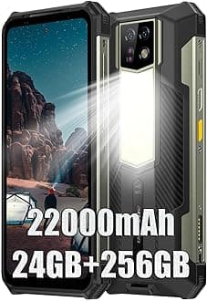Armor 24 Rugged Phone Unlocked 2025, 22000mAh Big Battery 66W, 24GB+256GB Android 14 Waterproof Smartphone, 6.78" FHD+, 64MP IR Night Vision Camera,1000LM LED Light, 4G LTE NFC GPS OTG FM