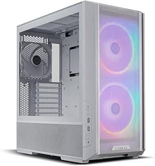 Lian Li Lancool 216 RGB White Steel (with Fan Controller)/Tempered Glass ATX Mid Tower Computer Case,2X 160 mm ARGB Fans Included - LANCOOL 216RC-W