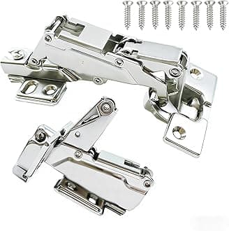 2 pieces/180 Degree Softs Closed Cabinets Hinges (Full Coverage)/180 ° Cabinet Door Hinges/Hidden Frameless YUEZIYE Kitchen cabinets/Wardrobe Folding/（Undamped Hinge）