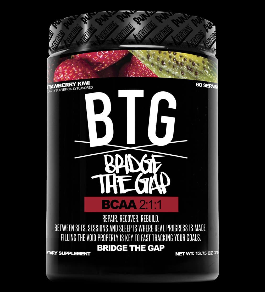 BTG | Bridge The Gap | BCAA | Run Everything Labs | 60 Servings | 13.75 oz (Strawberry Kiwi)