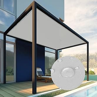 Patio Paradise 4' x 20' Waterproof Sun Shade Sail Rectangle Shade Cloth with Grommets, 260 GSM Patio Canopy Awning 95% UV Block for Backyard Deck Pergola Replacement Cover, Light Gray, Customized