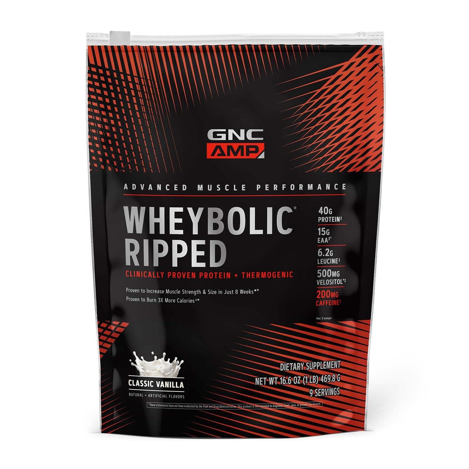 GNC AMP Wheybolic Ripped - Classic Vanilla (9 Servings)