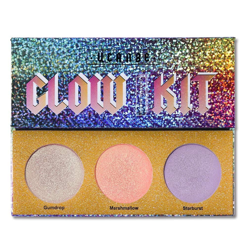 UCANBE Glow Kit Highlighter Palette 3 Colors Hyper-reflective Extreme Highlighting Palette Illuminating Pigment Makeup Contour Highlight Brightening Face Powder Illuminator