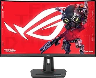 ROG Strix 32” 1440P USB-C Curved HDR400 Gaming Monitor (XG32WCMS) - QHD (2560x1440), 280Hz, 1ms, Fast VA, Extreme Low Motion Blur Sync, DisplayWidget, Tripod Socket, AI Gaming