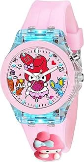 SWADESI STUFFCute Cartoon Multi Color Lights Rubber Strap Analog Watch for Girls