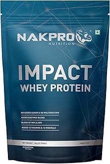 Impact Whey Protein | 24.02g Protein, 4.95g BCAA and 10.35g EAA | Easy Digesting Whey Protein Supplement Powder (1 Kg, Cookies & Cream)
