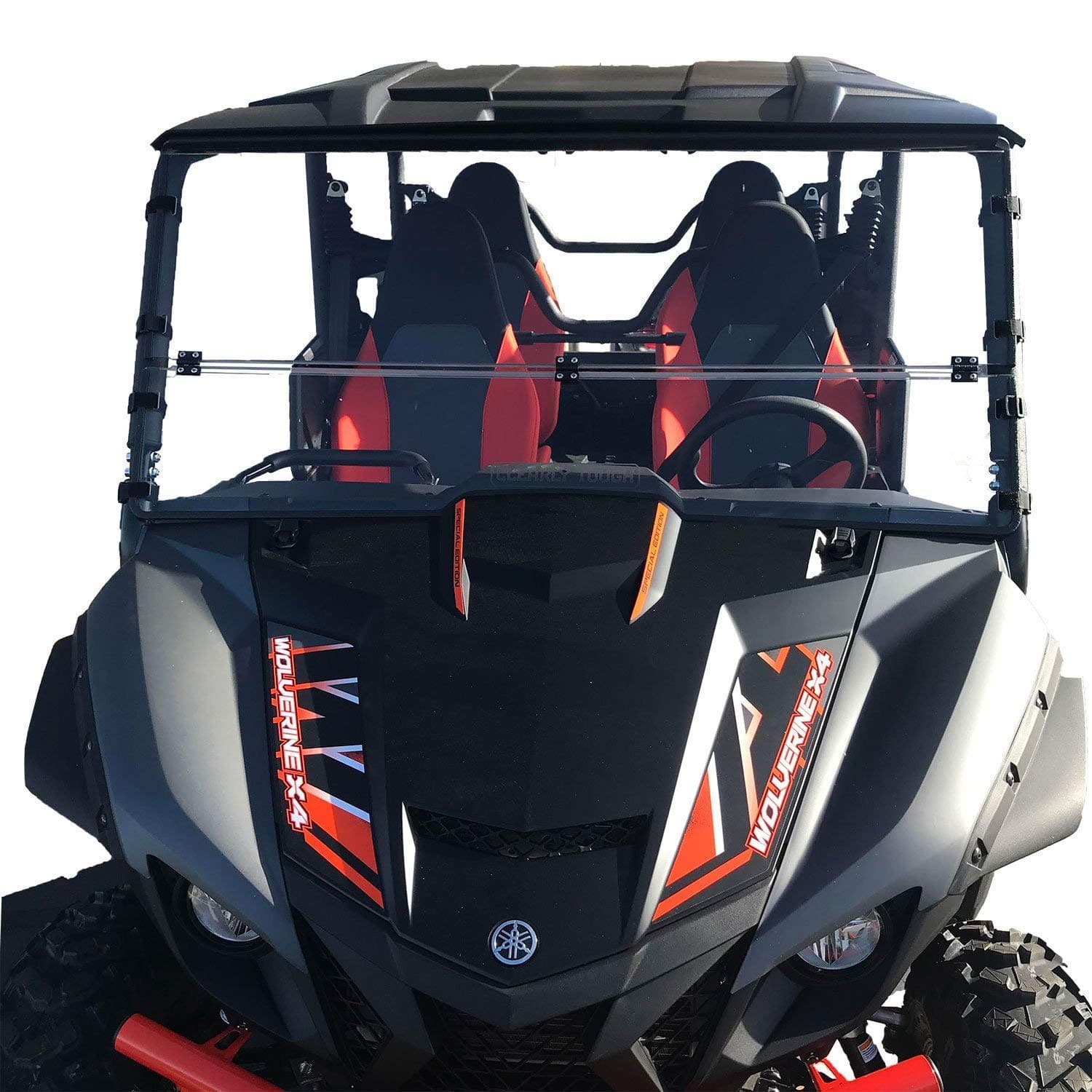 Wolverine X4 / X2 Full Folding Windshield by Clearly Tough | For 2018-2020 models | SCRATCH RESISTANT | Premium polycarbonate w/Scratch Resistant Hard Coat | Made in America!
