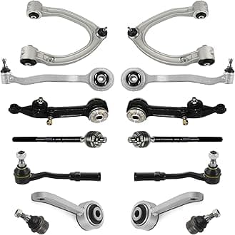 Front Lower Control Arm with Ball Joint & Bushing, Tie Rod End Sway Bar Link Kit 14Pcs Compatible with 2000-2006 Mercedes S Class W220 S350 S430 S500 S600 S55 AMG Control Arm Kit