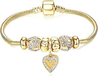 RIMAYZI14K Gold Plated Charm Bracelet for Women, Women's Charm Symbol Bracelets, Gifts for Mother's Day, Mom, Her, Wife