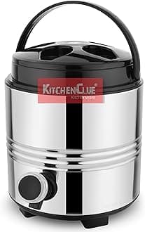 Stainless Steel Thermos/Water Container With Tap (3 Liter) Cool Drinking Water Dispenser For Office Home KitchenI PU Insulated Water Jug I Easy to Carry Handle I Easy to Clean & Maintain