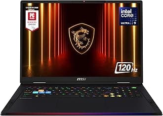 Raider 18 HX AI 18” 120Hz UHD+ Gaming Laptop: Intel Core U9-285HX, NVIDIA Geforce RTX 5080, 64GB DDR5, 4TB NVMe SSD, Thunderbolt 5, Wi-Fi 7, Win 11 Home: Black A2XWIG-014US