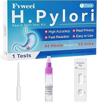 H Pylori Test Kit, H-Pylori Test, H. Pylori Stool (Antigen) Self-Test at Home, Accurate Helicobacter Pylori Test, Fast Results in 10-15 Mins, Easy to Use (1 Count (Pack of 1))