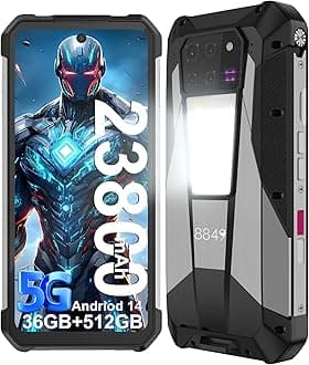 Tank 3 Pro Rugged Smartphone 2024, 23800mAh Rugged Projector Phone 97dB Loud Speaker, 36GB+512GB Dual Sim 5G Android 14 Unlocked Mobile Cell Phones 6.79" Big Screen, Camping Light/2TB Expand/OTG