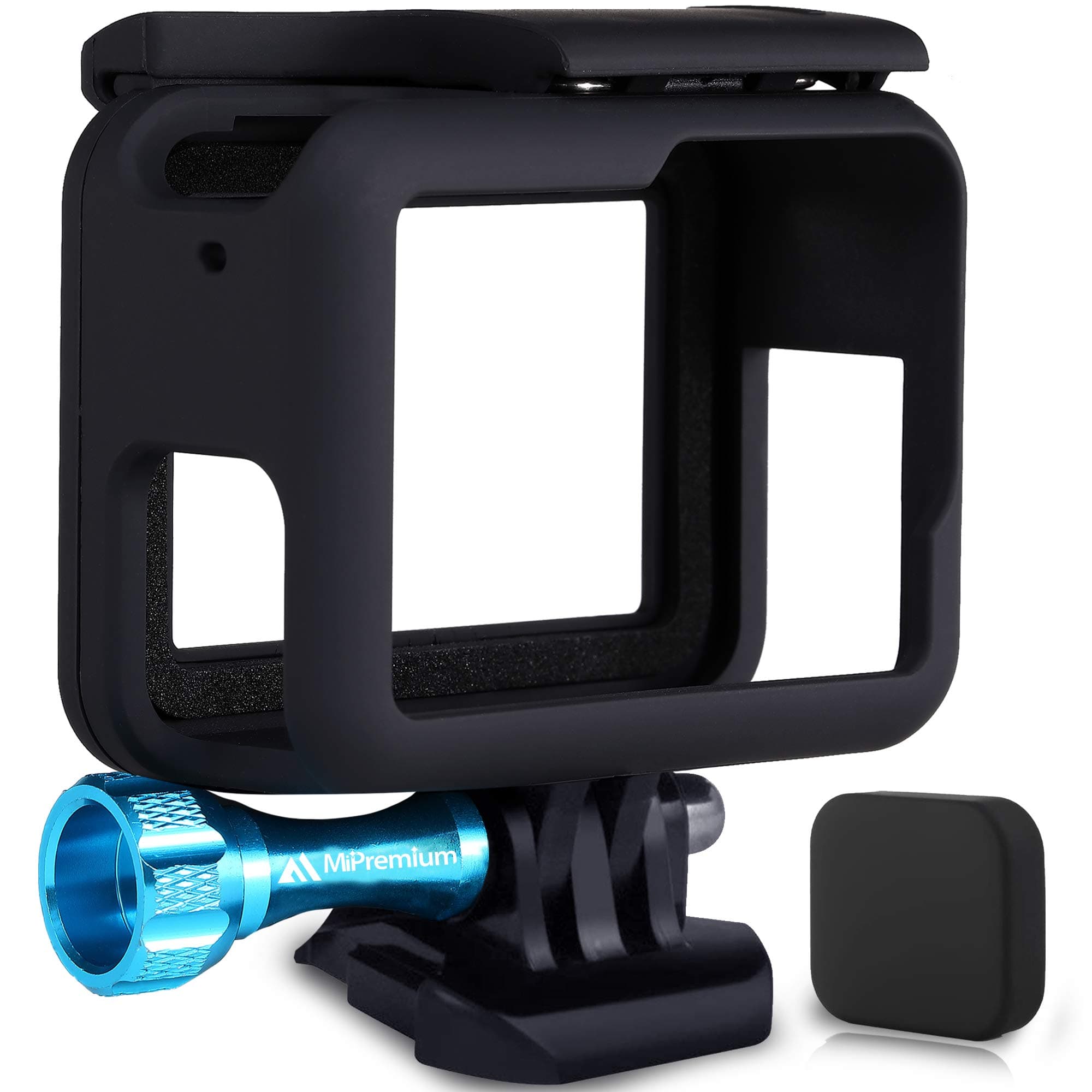 Frame Mount Housing Case for GoPro Hero 7 6 & 5 Black Silver & White. Cover Shell Cage Accessories Kit with Aluminium Screw & Quick Release Buckle Socket Accessory for Hero7 Hero6 Hero5
