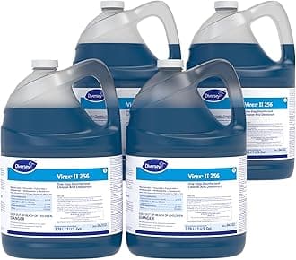 Diversey II 256 04332. Liquid Disinfectant Cleaner and Deodorant, Hospital Grade Floor Cleaner with Mint Scent, Concentrate, 1-Gallon (Pack of 4)