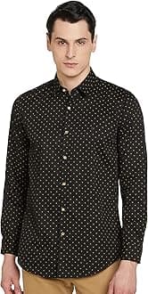 Peter England Men's Printed Slim Fit Party Branded Insignia Full Sleeve Casual Shirt Cotton