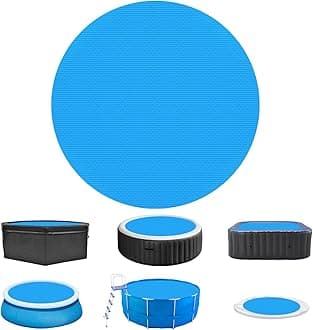 VEVOR Solar Pool Cover, 10 ft Round Blanket for Inground Above Ground Swimming Pools, 15 mil Blue Cover, Φ10 ft