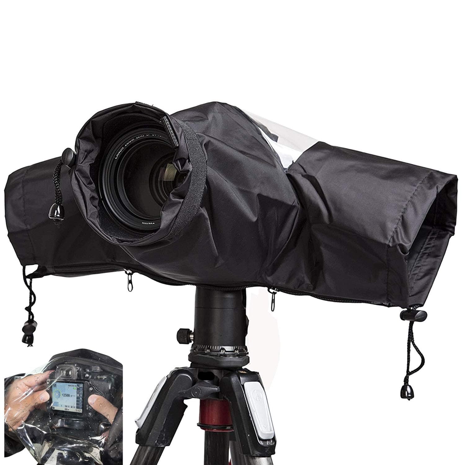 WANBY Waterproof Camera Rain Cover Professional Soft Black Camera Rain Covers for All DSLR SLR Cameras