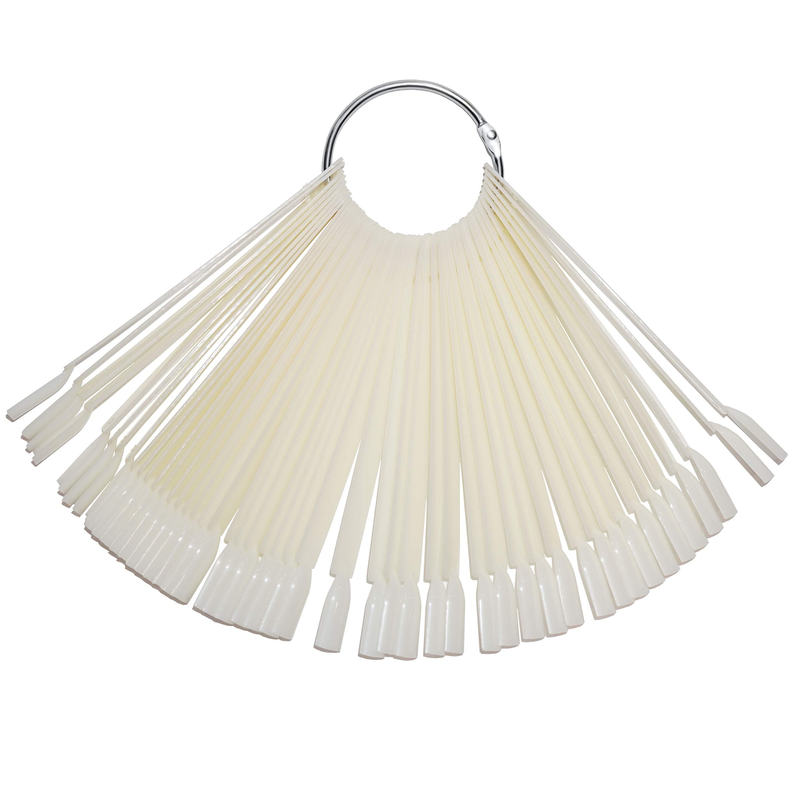 JND Professional 50pcs Nail Colour Display Swatch Sticks, Pop Sticks, Nail Art Palette Tip Display (Ring, Natural)