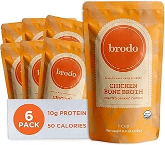Organic Chicken Broth | Nutrient Dense, Chef Crafted Bone Broth in Single Serving Pouches | Not Made From Concentrate, No Preservatives (6x 8.3 oz Pouches)