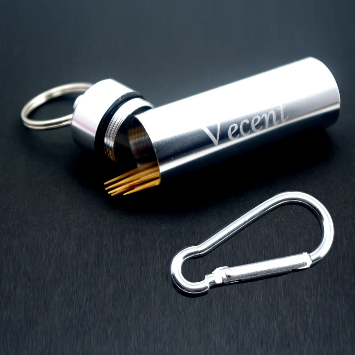 Portable Toothpick Holder All Purpose Mini box Waterproof Toothpick Box Pocket Metal Pill Case Key chain Cotton Swab Box Earphone box (3 IN)