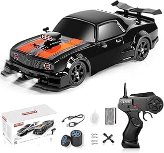 Remote Control Drift Car, 1:16 Scale Fast and Furious Cars 18KM/H High Speed RC Cars 2.4GHz 4WD Remote Control Race Car LED Lights Spray Rubber Tire for Adults Teens Gift