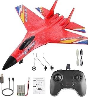 Amitasha RC Airplane Jet Epp Foam RC Aircraft, Remote Control Airplane for Kids & Adults, RC Glider with Automatic Balance Gyroscope, Foam Plane with Night Light, Gift for Boys