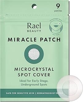 Rael Pimple Patches, Miracle Microcrystal Spot Cover - Hydrocolloid Acne Pimple Patch with Tea Tree Oil, Early Stage Zits and Blemish, Korean Skin Care (9 Count)