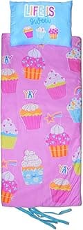 iscream Cozy Sleeping Bag and Pillow Case Set for Kids - Pretty in Print Collection