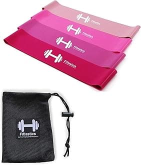 Resistance Loop Band Set for Squats, Hips & Glutes Heavy Workouts for Men & Women - Includes Travel Bag (Pink)