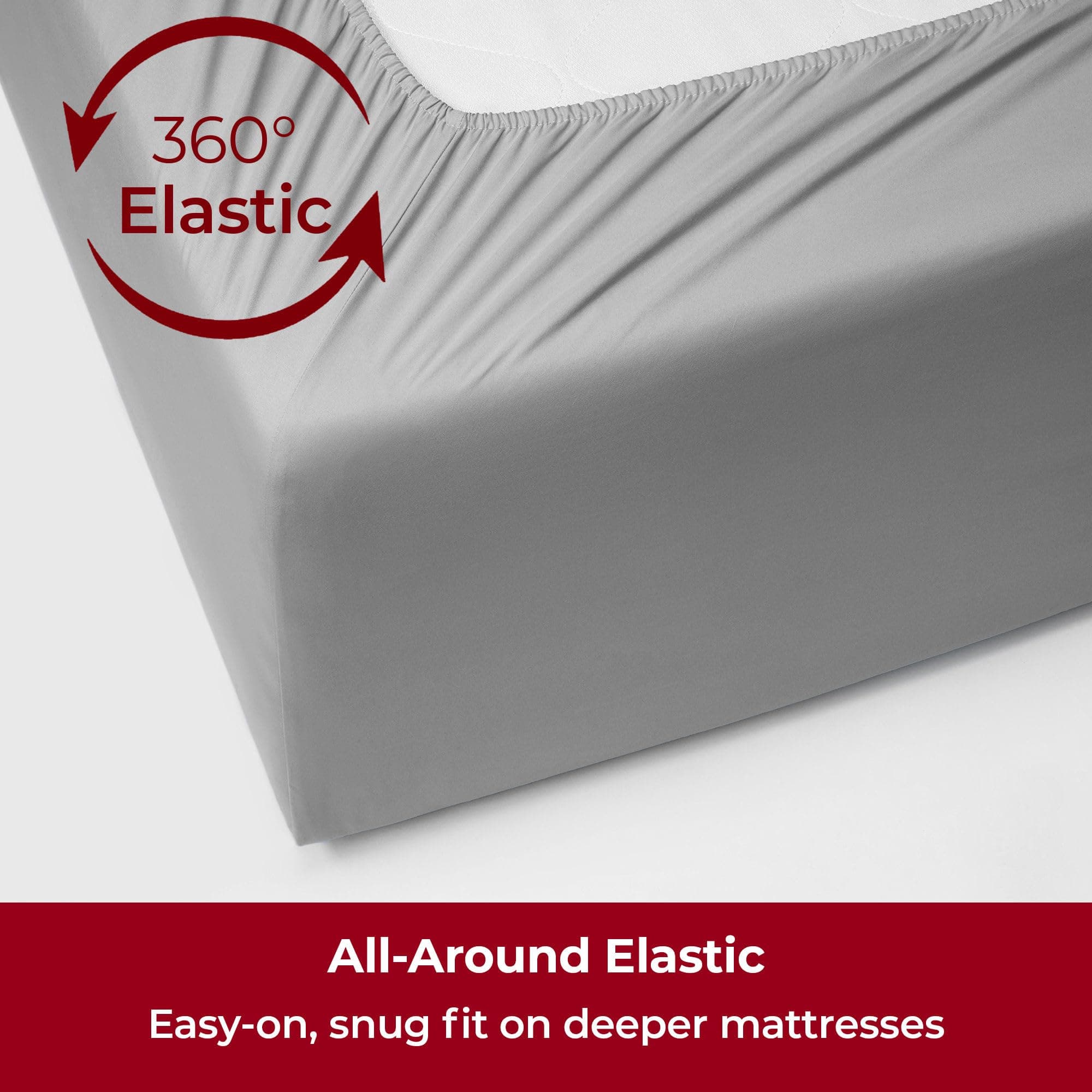 Mellanni Extra Deep King Sheets - 4 PC Iconic Collection Bedding - Hotel Luxury, Ultra Soft, Cooling Bed Sheets - Wrinkle, Fade, Stain Resistant (King, Light Gray)