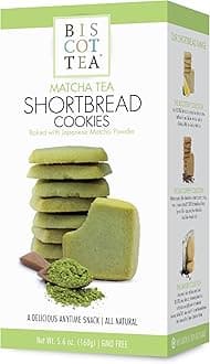 BISCOTTEA Matcha Green Tea Shortbread Cookies (8 Cookies)
