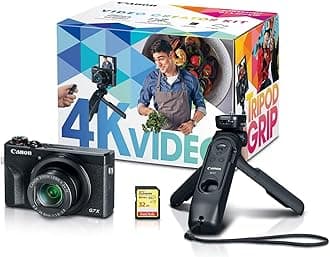 PowerShot G7 X Mark III Digital Camera, Video Creator Kit with Accessories: Tripod, Memory Card, and Detachable Bluetooth Remote, Black