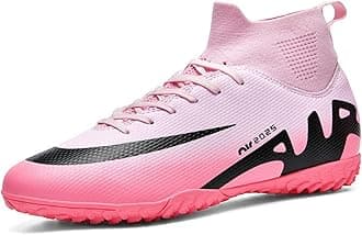 WEJIESSMens Football Shoes High Top Spikes Youth Outdoor Training Football Shoes Professional Athletic Sports Shoes Turf Trainers