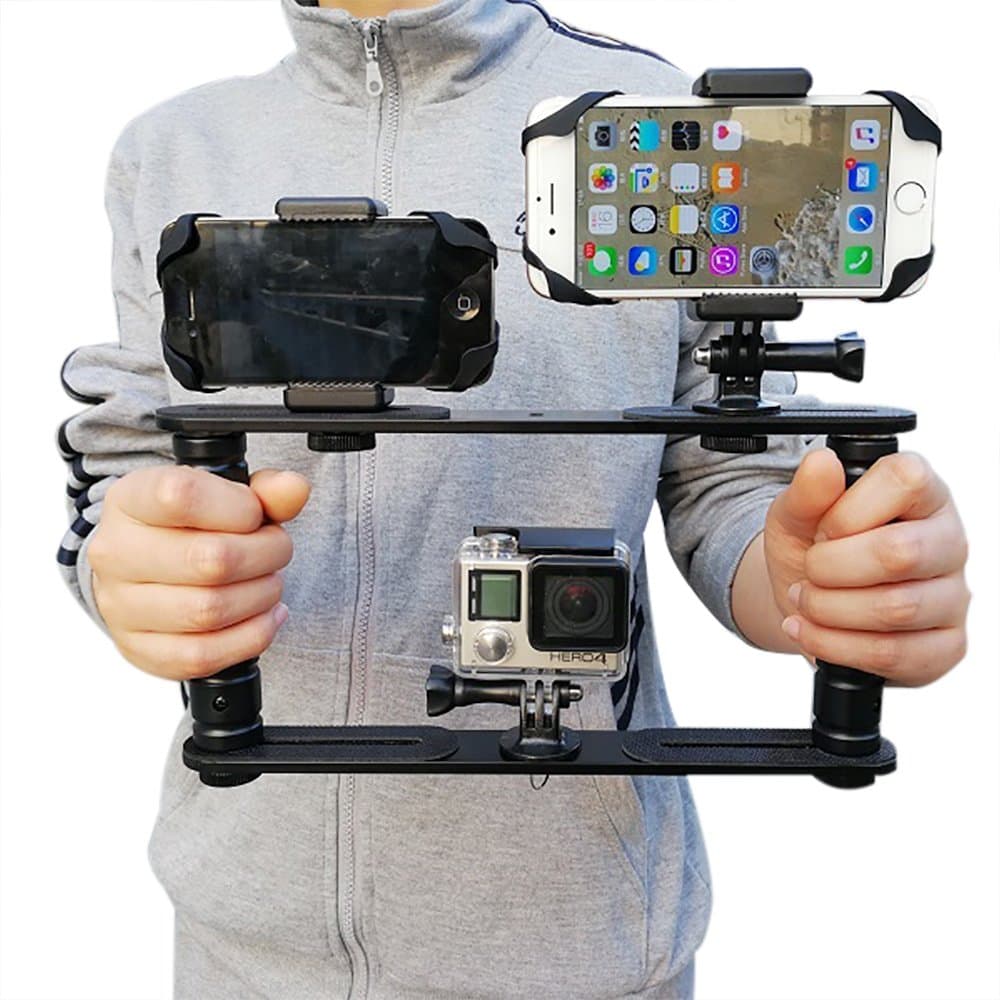 MEINUOKE Handheld Handle Grip Stabilizer - Underwater Dive Configuration Tray Mount for Gopro Hero Action Cameras / SJCAM / Smartphone / Microphone Bracket - Perfect for Video & Sea Diving Shooting