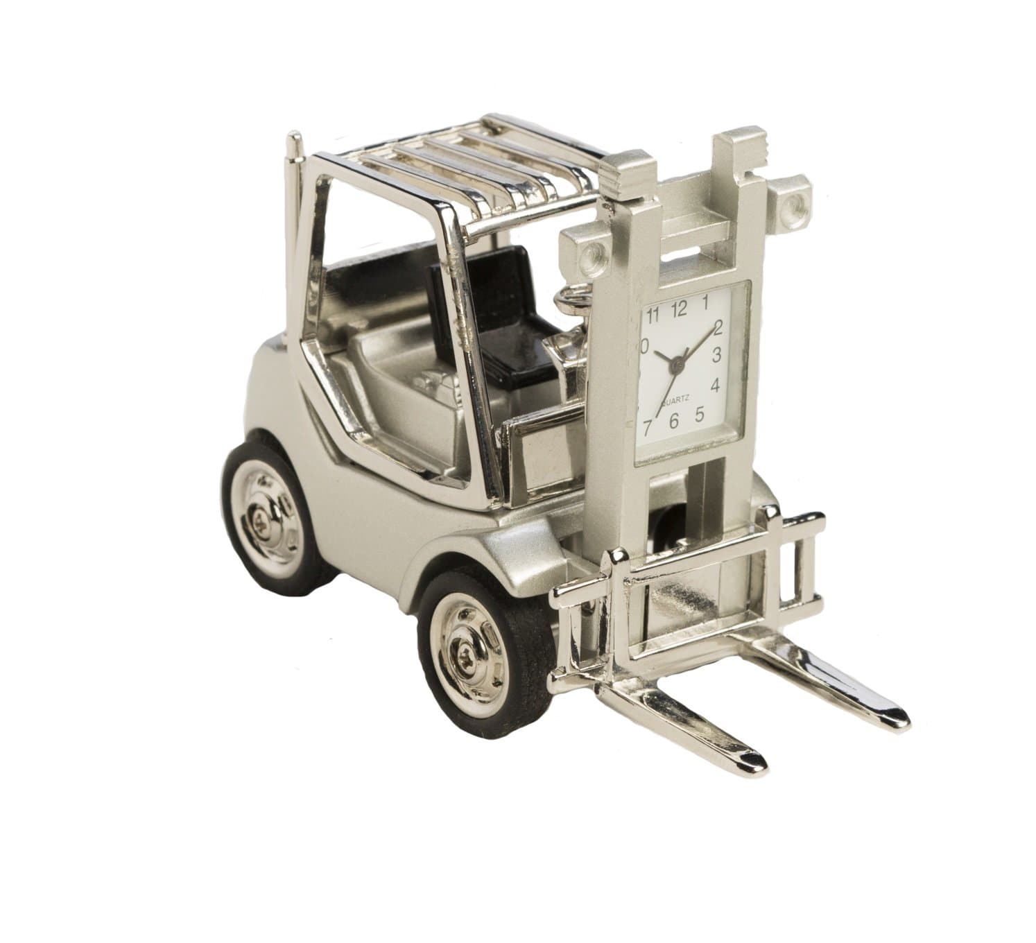 Sanis Enterprises 3" x 2.25" Silver Forklift Desk Clock, 3" by 2.25"