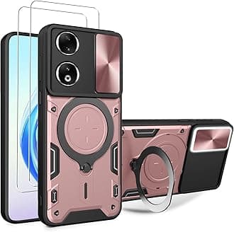 ZMONE for Honor X7b 4G / X7b 5G Case Cover with Screen Protector [2 PACK] Built Slide Camera Protection Cover,Military Heavy Duty Protective Phone Case - Rose Gold