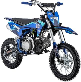 X-PRO Storm 125cc Zongshen Brand Engine Dirt Bike with 4-Speed Semi-Automatic Transmission, Kick Start, Big 14"/12" Tires! (Blue)