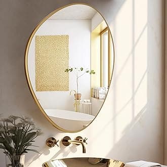 WallBeyond Asymmetrical Mirror, Irregular Wall Mirror, Unique Wall Mirrors Decorative for Bedroom Living Room Entryway Hall, Gold Mirrors for Wall Decor 28" H x 22" W