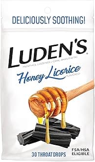 Luden's Throat Drops, Honey Licorice, 12 Bags of 30 drops