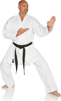 Medium Weight Karate GI Middleweight Martial Arts Karate Uniform - 9.5 oz Cotton, White Belt Included