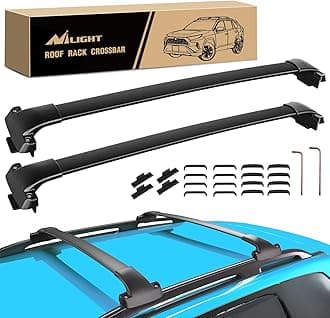 Nilight Roof Rack Cross Bars Fit for Subaru Forester 2014 2015 16 17 18 19 20 21 22 2023 Aluminum Heavy Duty Rails Crossbars with Rubber Pad for Rooftop Cargo Carrier Kayak(Only Fit Raised Side Rails)