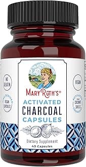 Activated Charcoal | Activated Charcoal Capsules | Supplement for Natural Detoxification | Alleviates Gas & Bloat | Derived from Coconut Shells | Vegan | Non-GMO | Gluten Free | 40 count