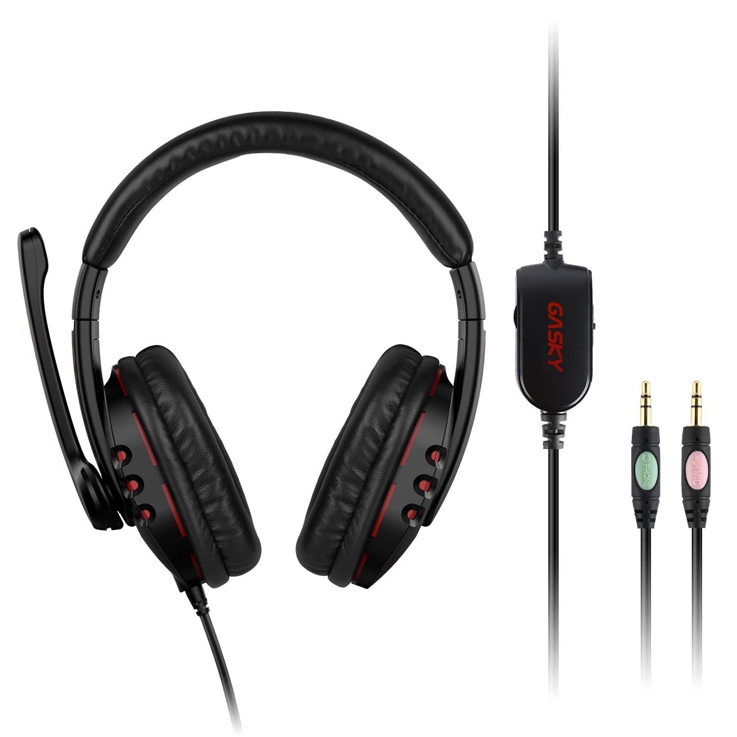 Gaming Headset For PC Mobile Phones with Mic Volume Control (Black and Red )